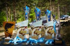 Zawody Wędkarskie o Puchar Burmistrza Bornego Sulinowa - puchary dla  najlepszych wędkarzy.