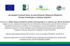 Tablica informacyjna - koszty i dotacja.