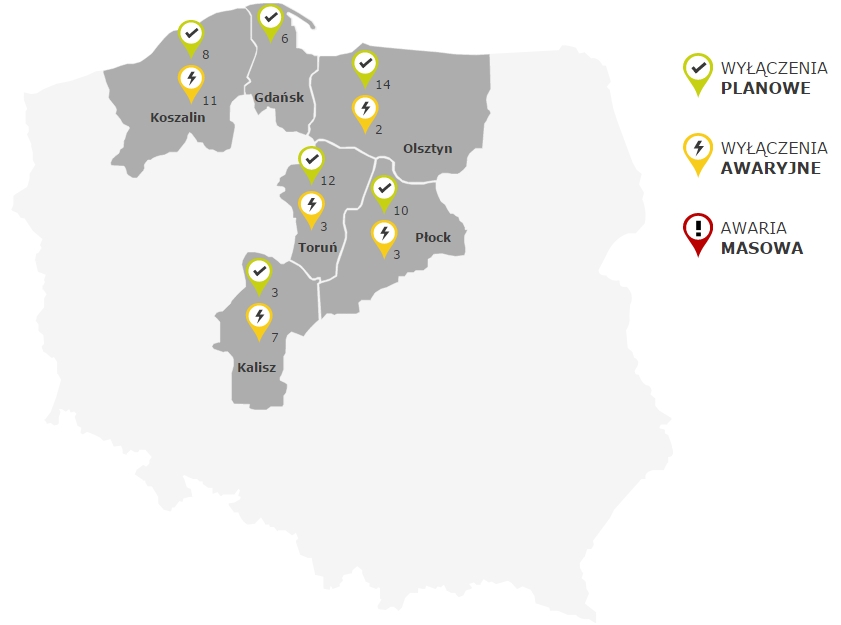 Przerwy w dostawie energii elektrycznej
