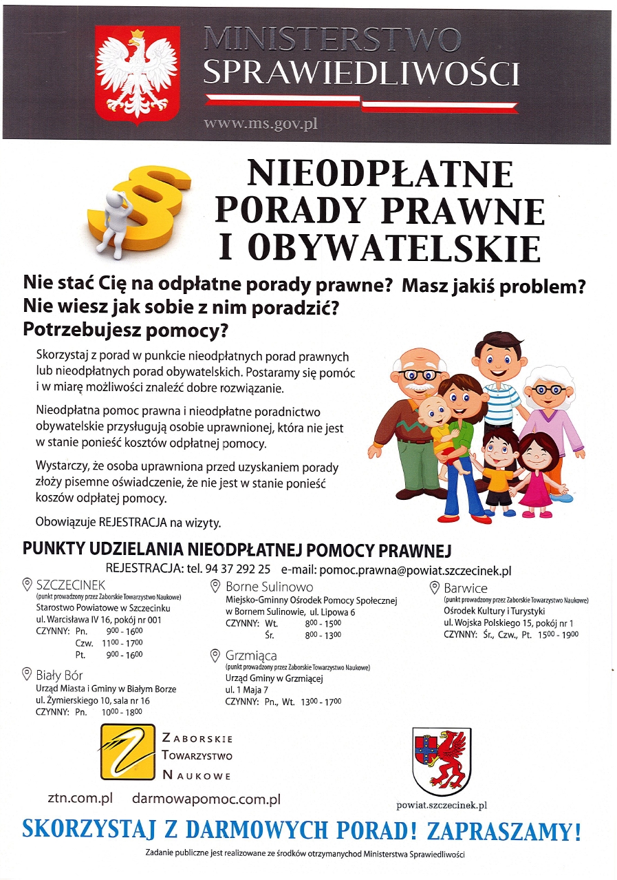 Nieodpłatne porady prawne i obywatelskie