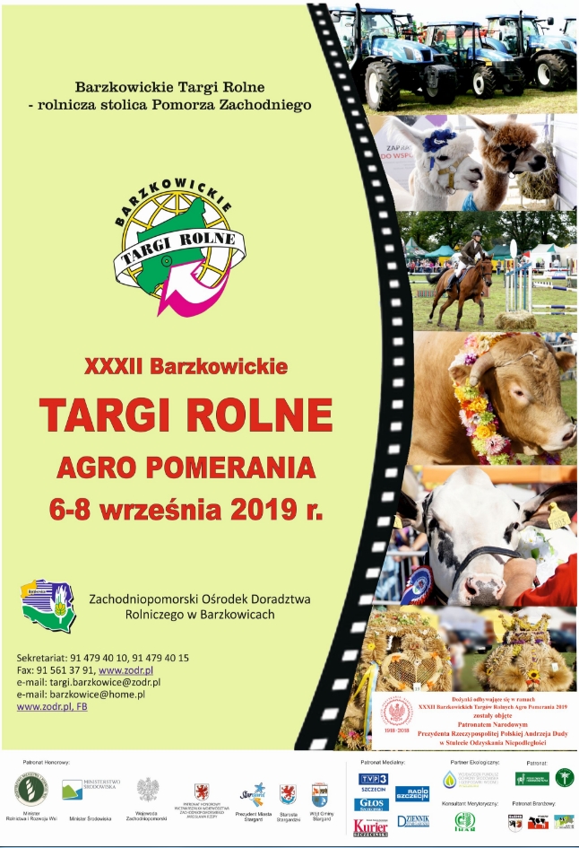XXXII Barzkowickie Targi Rolne AGRO POMERANIA 2019