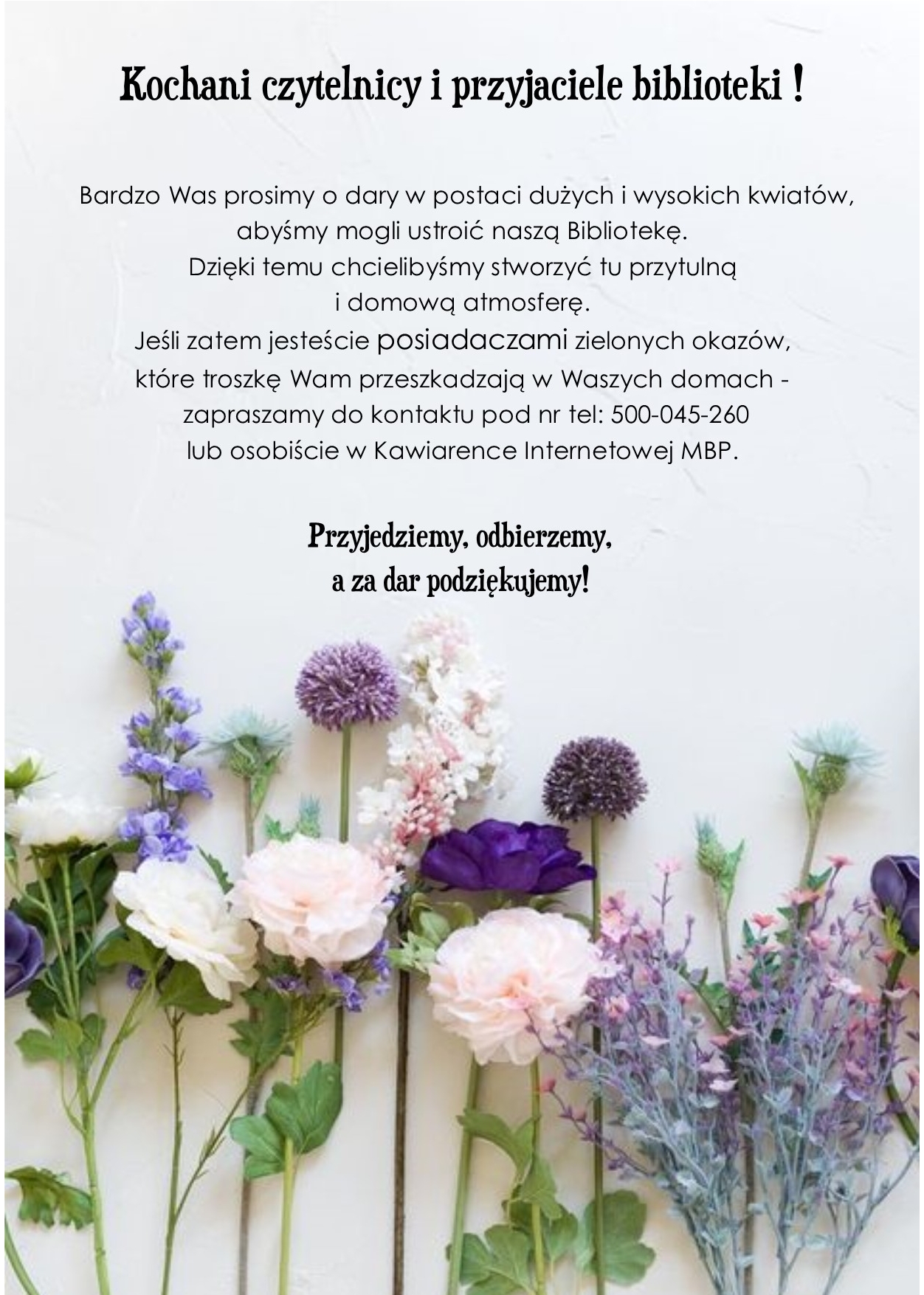 Kochani czytelnicy i przyjaciele biblioteki…