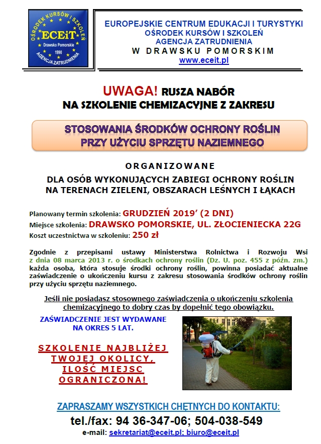 Uwaga! Rusza nabór na szkolenie chemizacyjne