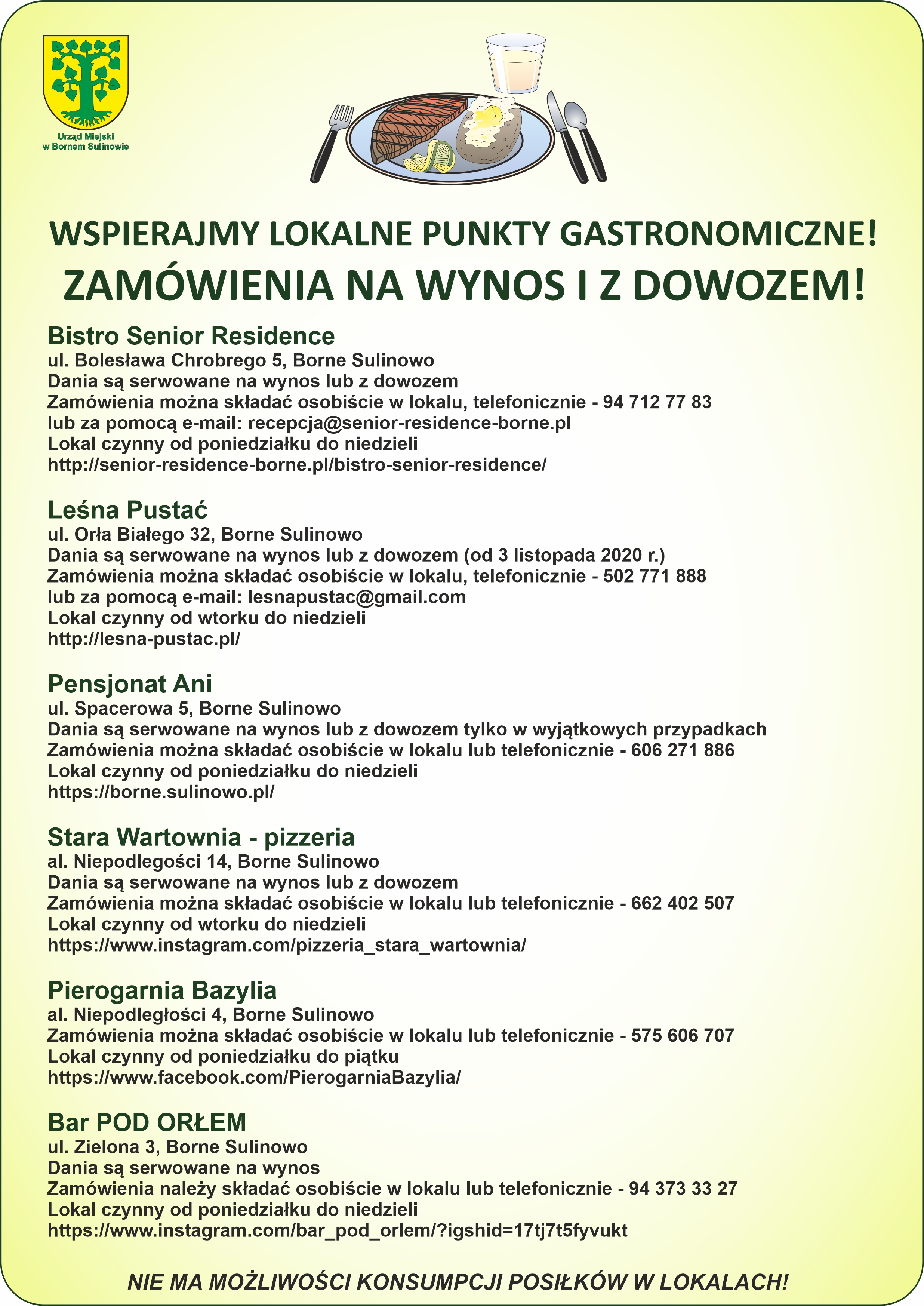 WSPIERAJMY LOKALNE PUNKTY GASTRONOMICZNE! WSPIERAJMY LOKALNE PUNKTY GASTRONOMICZNE!