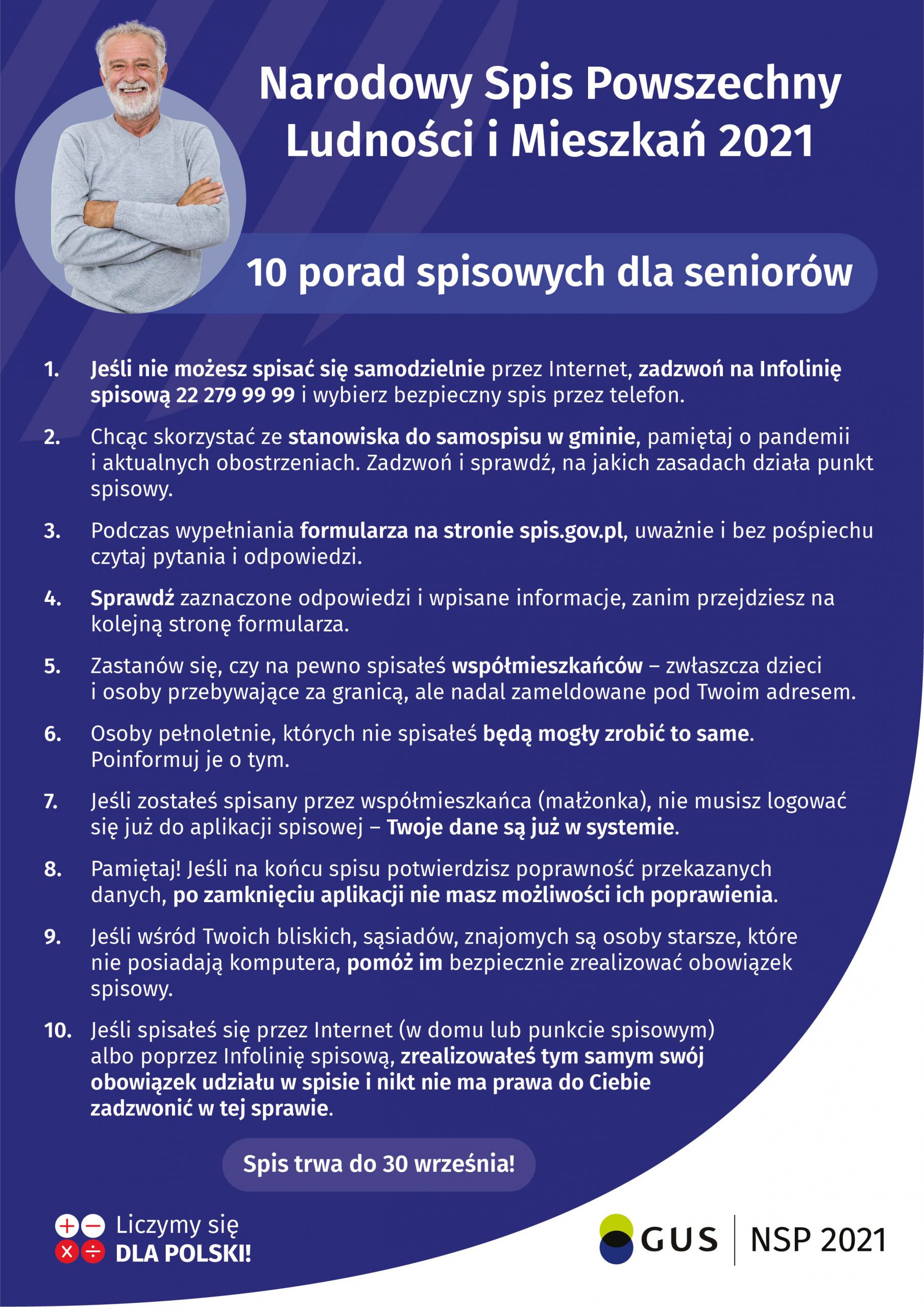Narodowy Spis Powszechny Ludności i Mieszkań 2021 – 10 porad spisowych dla seniorów