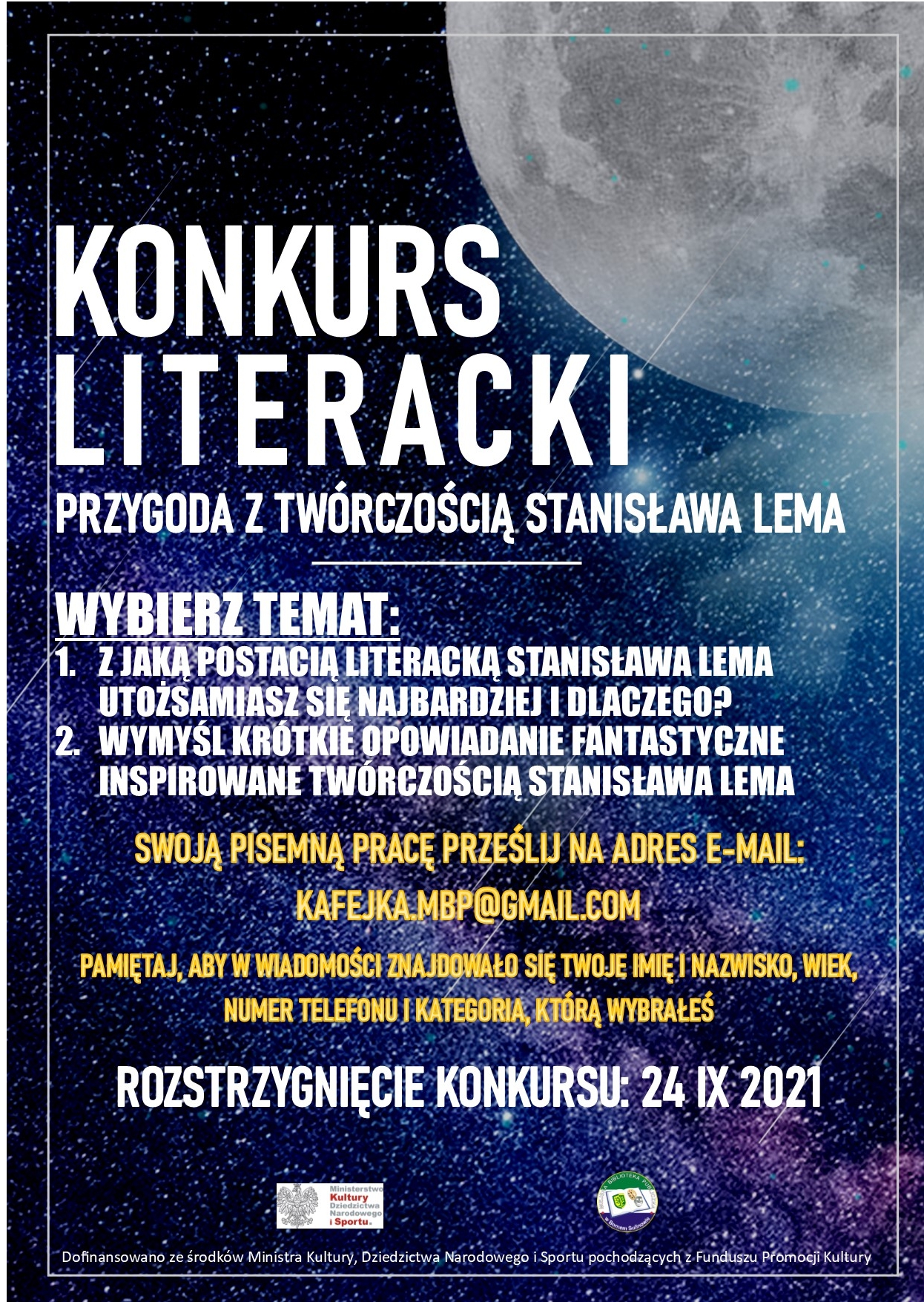 Konkurs literacki „Przygoda z twórczością Stanisława Lema”